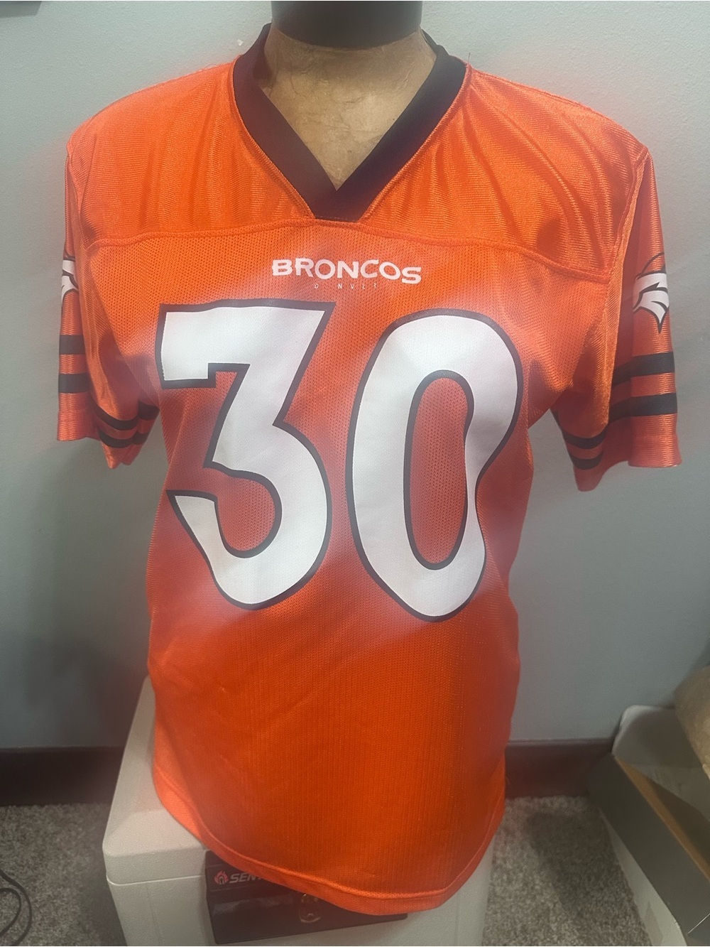 NFL Denver Broncos Orange #30 Lindsay Football Jersey YXL